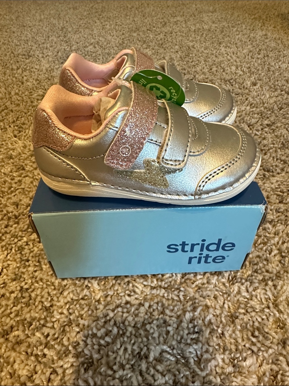Stride Rite Blue/Tan Shoe Box with Size 6M Label